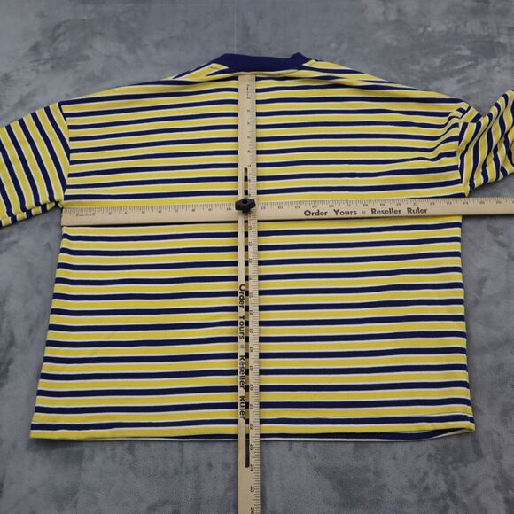 Forever 21 Sweater Womens Yellow M Pinstriped Crew Neck Casual Pullover - Picture 3 of 15